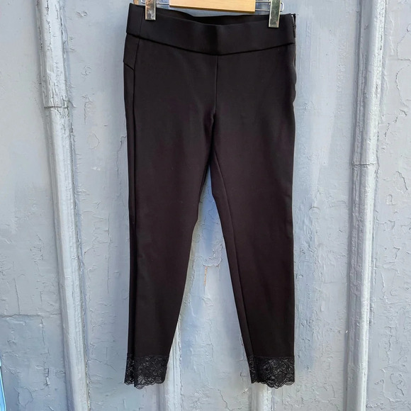 Zara Black Leggings with Lace bottom, medium - Picture 2 of 7